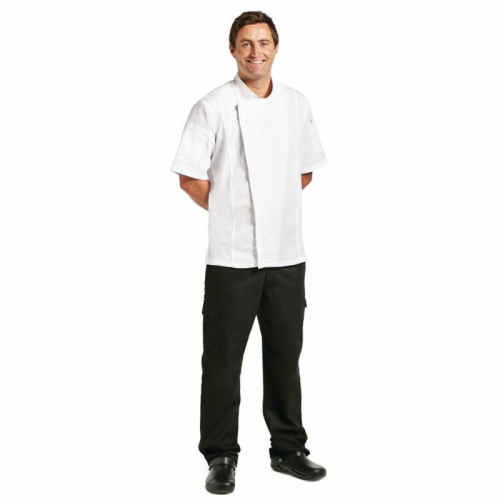 Chef Works Springfield Zipper Unisex Chefs Jacket White 2XL