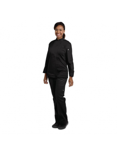 Chef Works Hartford Lightweight Zip Womens Chef Jacket Black L