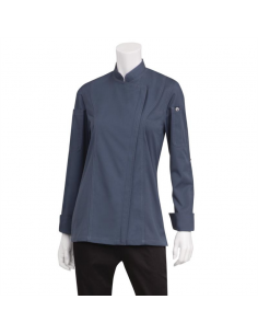 Chef Works Hartford Lightweight Zip Womens Chef Jacket Blue L