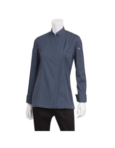 Chef Works Hartford Lightweight Zip Womens Chef Jacket Blue M