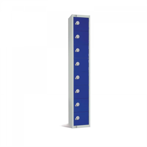 Elite Eight Door Coin Return Locker Blue