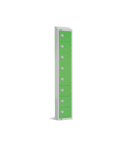 Elite Eight Door Coin Return Locker with Sloping Top Green