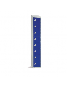 Elite Eight Door Manual Combination Locker Locker Blue with Sloping Top