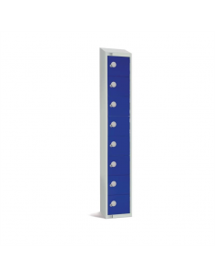 Elite Eight Door Coin Return Locker with Sloping Top Blue