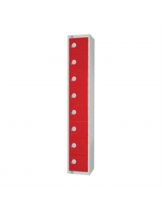 Elite Eight Door Coin Return Locker Red