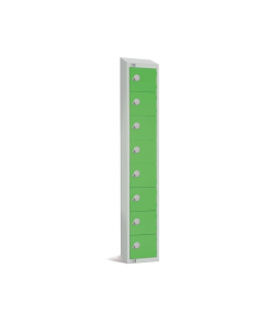 Elite Eight Door Electronic Combination Locker with Sloping Top Green