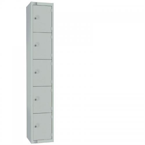 Elite Five Door Manual Combination Locker Locker Grey with Sloping Top