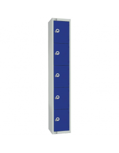 Elite Five Door Coin Return Locker Blue