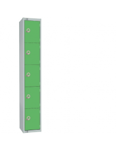 Elite Five Door Manual Combination Locker Locker Green with Sloping Top