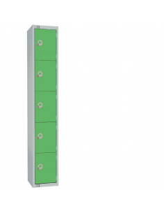 Elite Five Door Electronic Combination Locker with Sloping Top White