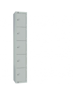 Elite Five Door Manual Combination Locker Locker Grey with Sloping Top