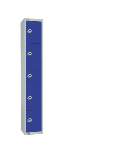Elite Five Door Manual Combination Locker Locker Blue with Sloping Top