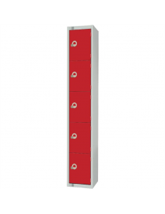 Elite Five Door Manual Combination Locker Locker Red