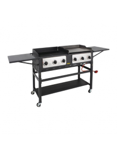 Buffalo 6 Burner Combi BBQ Grill and Griddle