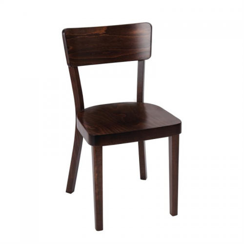 Fameg Plain Sidechair Walnut Finish (Pack of 2)