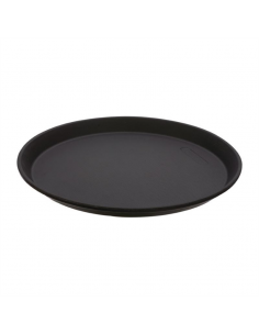 Cambro Fibreglass Round Non-Skid Tray Black 11in