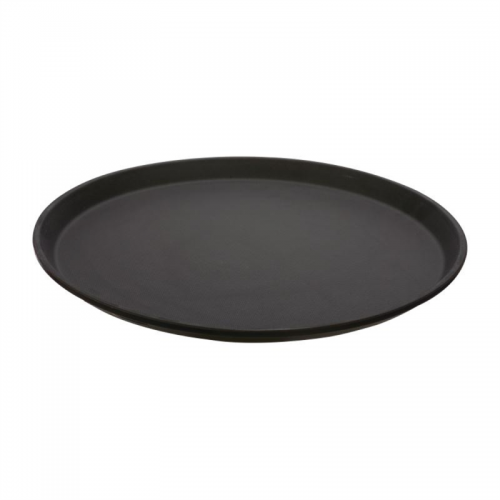 Cambro Fibreglass Round Non-Skid Tray Black 14in
