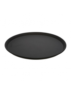 Cambro Fibreglass Round Non-Skid Tray Black 16in
