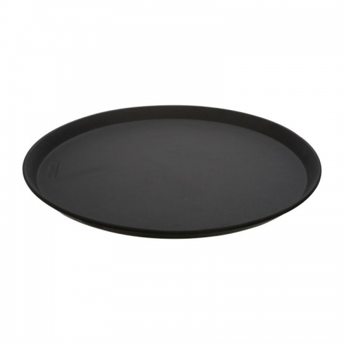 Cambro Fibreglass Round Non-Skid Tray Black 16in