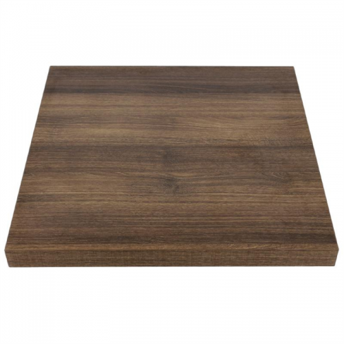 Bolero Pre-drilled Square Table Top Rustic Oak 600mm