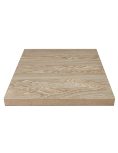 Bolero Pre-drilled Square Table Top Antique Natural 600mm