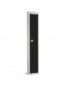 Elite Single Door Camlock Locker with Sloping Top Black