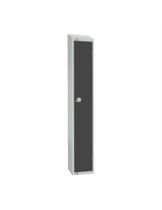 Elite Single Door Padlock Locker Graphite Grey with Sloping Top