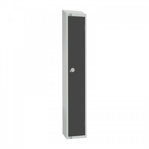 Elite Single Door Padlock Locker Graphite Grey with Sloping Top