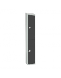 Elite Double Door Camlock Locker Graphite Grey with Sloping Top