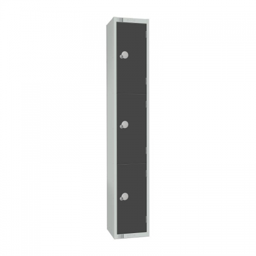 Elite Three Door Camlock Locker Graphite Grey