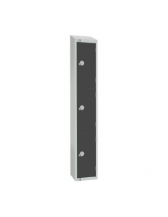 Elite Three Door Padlock Locker Graphite Grey with Sloping Top