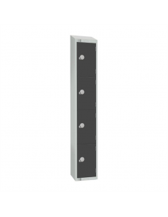 Elite Four Door Camlock Locker with Sloping Top Graphite Grey