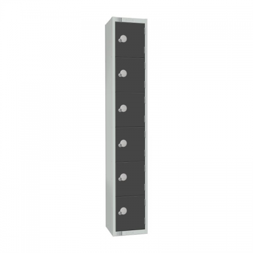 Elite Six Door Camlock Locker Graphite Grey