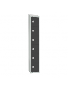 Elite Six Door Padlock Locker with Sloping Top Graphite Grey