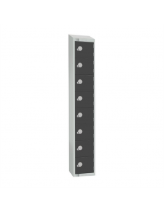 Elite Eight Door Padlock Locker with Sloping Top Graphite Grey