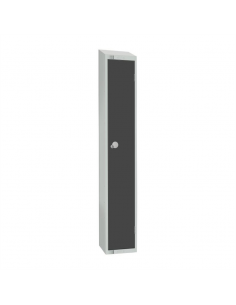 Elite Single Door Camlock Locker Graphite Grey with Sloping Top