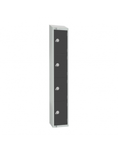 Elite Four Door Camlock Locker with Sloping Top Graphite Grey