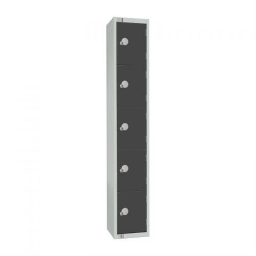 Elite Five Door Padlock Locker Graphite Grey