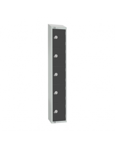 Elite Five Door Padlock Locker Graphite Grey with Sloping Top