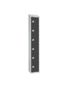 Elite Six Door Padlock Locker with Sloping Top Graphite Grey