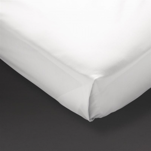 Mitre Comfort Percale Flat Sheet White Double