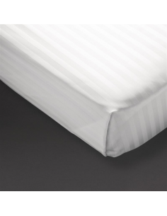 Mitre Comfort Satin Flat Sheet White Double