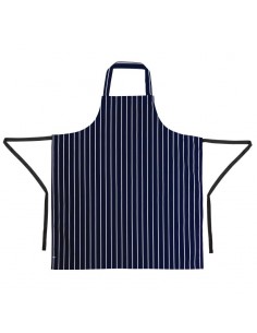 Whites Butchers Apron Navy Stripe 2