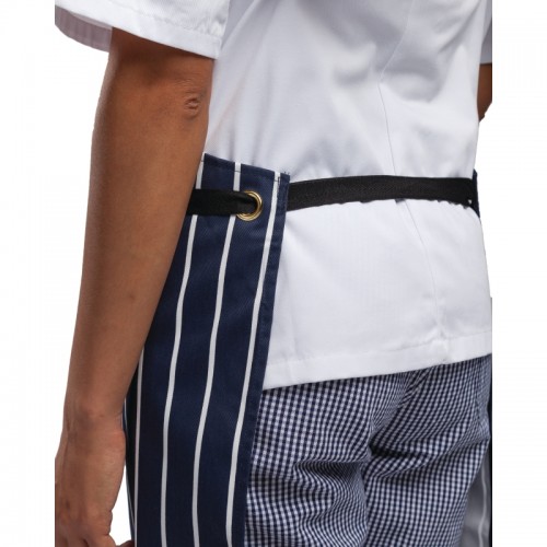 Whites Butchers Apron Navy Stripe