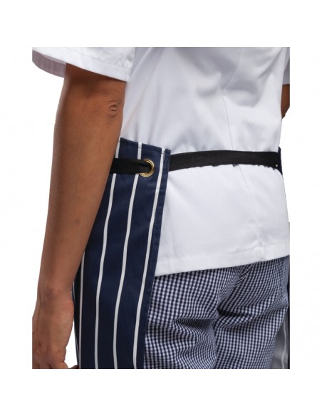 Whites Butchers Apron Navy Stripe