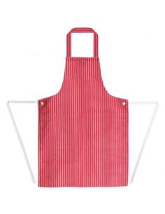 Whites Waterproof Bib Apron Red And White Stripe 2