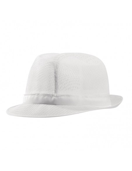 Trilby Hat with Net Snood White S