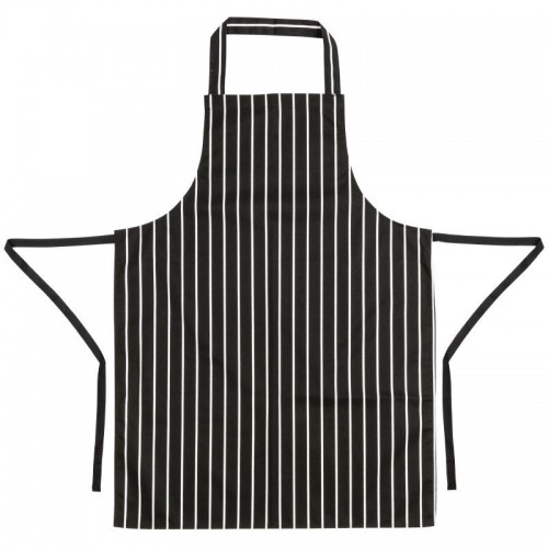 Whites Butchers Apron Black and White Stripe
