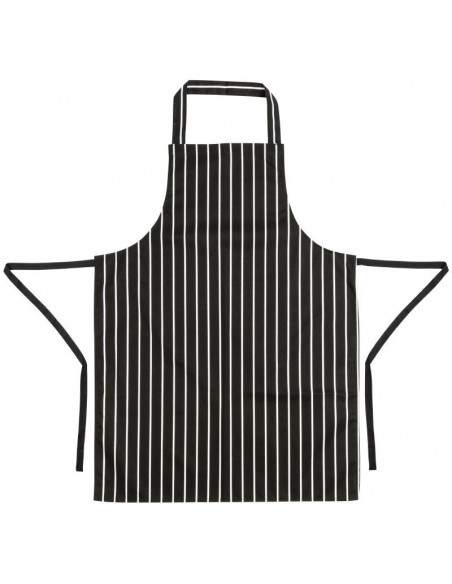 Whites Butchers Apron Black and White Stripe
