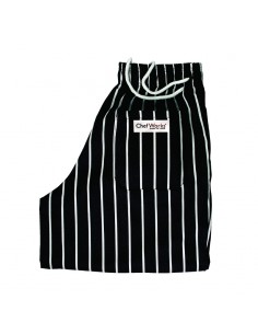 Chef Works Easyfit Pants Black and White Striped XS 2